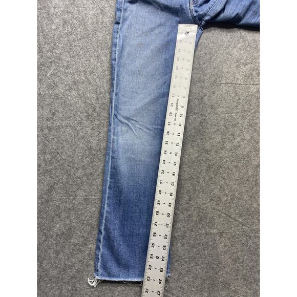 Mother Jeans Womens 27 Blue The Laced Hustler Ankle One Smart Cookie Raw Hem - Picture 5 of 16